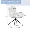 Zestaw 2 krzeseł obrotowych o 360°, biała skóra PU, czarne Podgląd zdjęcia produktu 9