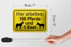 Blechschild Hinweis 18x12cm arbeiten 100 Pferde und 1 Esel Produktbild-Vorschau 6