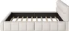 A side view of an empty bed frame with a slatted base, against a white background. Produktbild-Vorschau