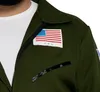 Close-up of a green pilot costume with an American flag patch and the word 'USA' on it. Anteprima dell’immagine prodotto
