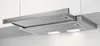 A stainless steel range hood mounted under a kitchen cabinet. Voir les images du produit