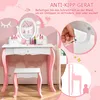 GOPLUS Kinder Schminktisch-Set mit Hocker, Exquisiter Produktbild-Vorschau 4