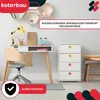 A clean, modern room setup with a desk, chair, and storage unit, suggesting a home office or study environment. Anteprima dell’immagine prodotto