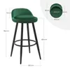 A green bar stool with dimensions indicated by measurement lines and text. Náhľad obrázku produktu