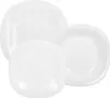 Three white plates of different sizes are arranged in a group. Anteprima dell’immagine prodotto