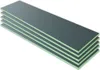 A stack of five gray construction boards with green edges, presented on a white background. Produktbild-Vorschau