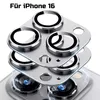 A close-up, angled view of two stacked camera lens protectors for an iPhone 16, with the top protector slightly offset. Anteprima dell’immagine prodotto