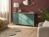 BELIANI Sideboard Grün Kiefernholz 150 cm Lang 3 Schubladen Produktbild-Vorschau 2