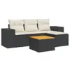 vidaXL 5-tlg. Garten-Sofagarnitur mit Kissen Schwarz Poly Produktbild-Vorschau 1