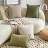 2er Set Chenille Kissenbezüge Moosgrün 30x50 cm Weich Produktbild-Vorschau 5