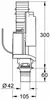 Technical drawing of a toilet cistern fill valve with dimensions. Anteprima dell’immagine prodotto