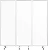 A three-panel mobile whiteboard on wheels. Produktbild-Vorschau