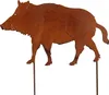 Rost Gartenstecker Wildschwein 52 cm Edelrost Gartendeko Produktbild-Vorschau 1