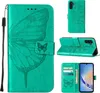 Lederhülle für Samsung Galaxy A34 Schmetterling Prägung Produktbild-Vorschau 1