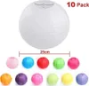10 Stuecke Papier Laterne Lampions 10" (25 cm) Weiß, rund Produktbild-Vorschau 1