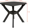 A dark gray plastic garden table with dimensions indicated. Anteprima dell’immagine prodotto