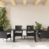 Möbel Gartentisch mit Glasplatte Schwarz 190x80x75 cm Poly Produktbild-Vorschau 3