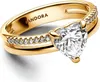 Pandora Doppelband-Herzring Größe 54, eleganter Goldring Produktbild-Vorschau 1