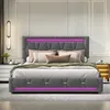 Polsterbett 160x200cm mit Lattenrost und Led, Doppelbett Produktbild-Vorschau 2