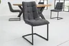 Freischwinger Stuhl MIAMI dunkelgrau Vintage Gestell matt Produktbild-Vorschau 3