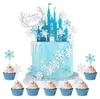 Frozen Schloss Tortendeko mit Schneeflocke und Glitzer, Produktbild-Vorschau 1