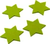 Four green star-shaped felt coasters are arranged on a white background. Produktbild-Vorschau