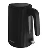 A black electric kettle with a ribbed design is shown against a white background. Náhled obrázku produktu