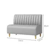 A studio shot of a gray sofa with dimensions indicated. Produktbild-Vorschau