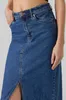VERO MODA Langer Denim Jeansrock mit Schlitz 5-Pocket Maxi Produktbild-Vorschau 3