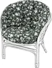 A close-up studio shot of a round, cushioned chair with a floral pattern. Produktbild-Vorschau
