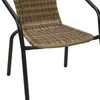 Stabiler Polyrattan Bistrostuhl Stapelstuhl Cappuccino / schwarz Produktbild-Vorschau