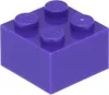 A single purple LEGO brick with four studs on top, shown from a slightly elevated angle. Anteprima dell’immagine prodotto