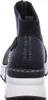 The back view of a black high-top sneaker. Produktbild-Vorschau