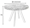 Runder Ausziehtisch Ø 110/210 cm - Eiche Artisan & Produktbild-Vorschau 7