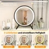 COSTWAY Make-up tafel met kruk, afneembare LED-spiegel, 3 Productafbeelding-voorbeeld 4
