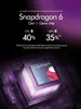 A marketing image showcasing the Snapdragon 6 Gen 1 Game chip with performance improvements. Produktbild-Vorschau