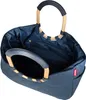 An open blue shopping bag with gold and black handles. Anteprima dell’immagine prodotto