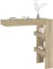 A wooden bar table with shelves against a white background. Produktbild-Vorschau