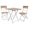 3-tlg Biergartenmöbel Bistroset Balkonset Klapptisch + 2 Klappstühle 70x70cm