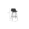 Miliboo - Skandinavischer Barhocker dunkelgrauer Stoff 65 Produktbild-Vorschau 8