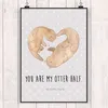 Mr. & Mrs. Panda Bild Otter Herz DIN A3 - Grau Pastell - Produktbild-Vorschau 2