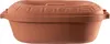 A terracotta oval baking dish with a lid and handles, shown against a white background. Voir les images du produit