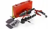 A set of tools for welding PVC pipes, including a welding machine, dies, pipe cutter, gloves, and a measuring tape, all laid out on a white background. Náhľad obrázku produktu
