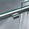 A close-up view of a shower door's sliding mechanism, showing the roller and track. Produktbild-Vorschau
