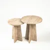 Travertin Runden Nesting Tisch Set von 2 Moderne Couchtisch Produktbild-Vorschau 3