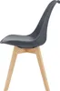 A single gray chair with wooden legs on a white background. Náhled obrázku produktu