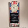 Mucola Wanduhr Dekouhr 30x80CM Tafel 3 Kleiderhaken Shabby Produktbild-Vorschau 2
