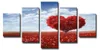 Visario Leinwandbild Rotes Herz 160x80 cm – 5-teilig, Bild Produktbild-Vorschau 1