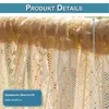 A close-up view of a lace curtain with text overlays indicating product details. Anteprima dell’immagine prodotto