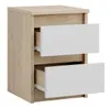 Comodino bianco/Sonoma opaco con 2 cassetti | Comodino in Anteprima dell’immagine prodotto 3